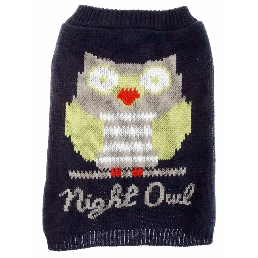 Night Owl Dog Sweater Medium M Navy & Green - Grreat Choice - New NWT